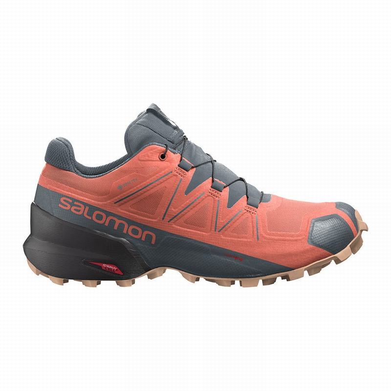 Salomon SPEEDCROSS 5 GORE-TEX Zapatillas Trail Running Mujer - Naranjas / Gris - Colombia (79438-NJB